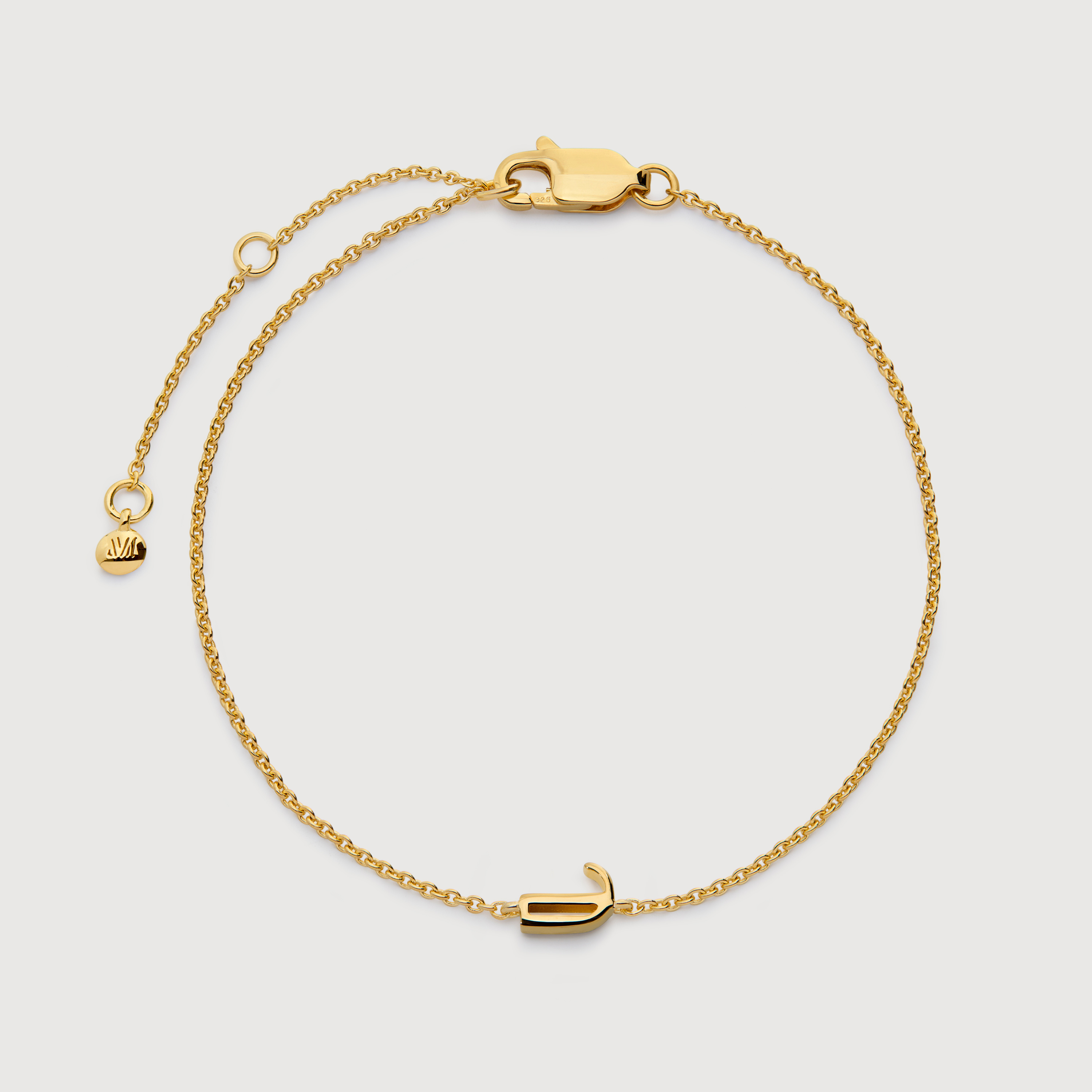 Initial J Chain Bracelet in 18k Gold Vermeil on Sterling Silver