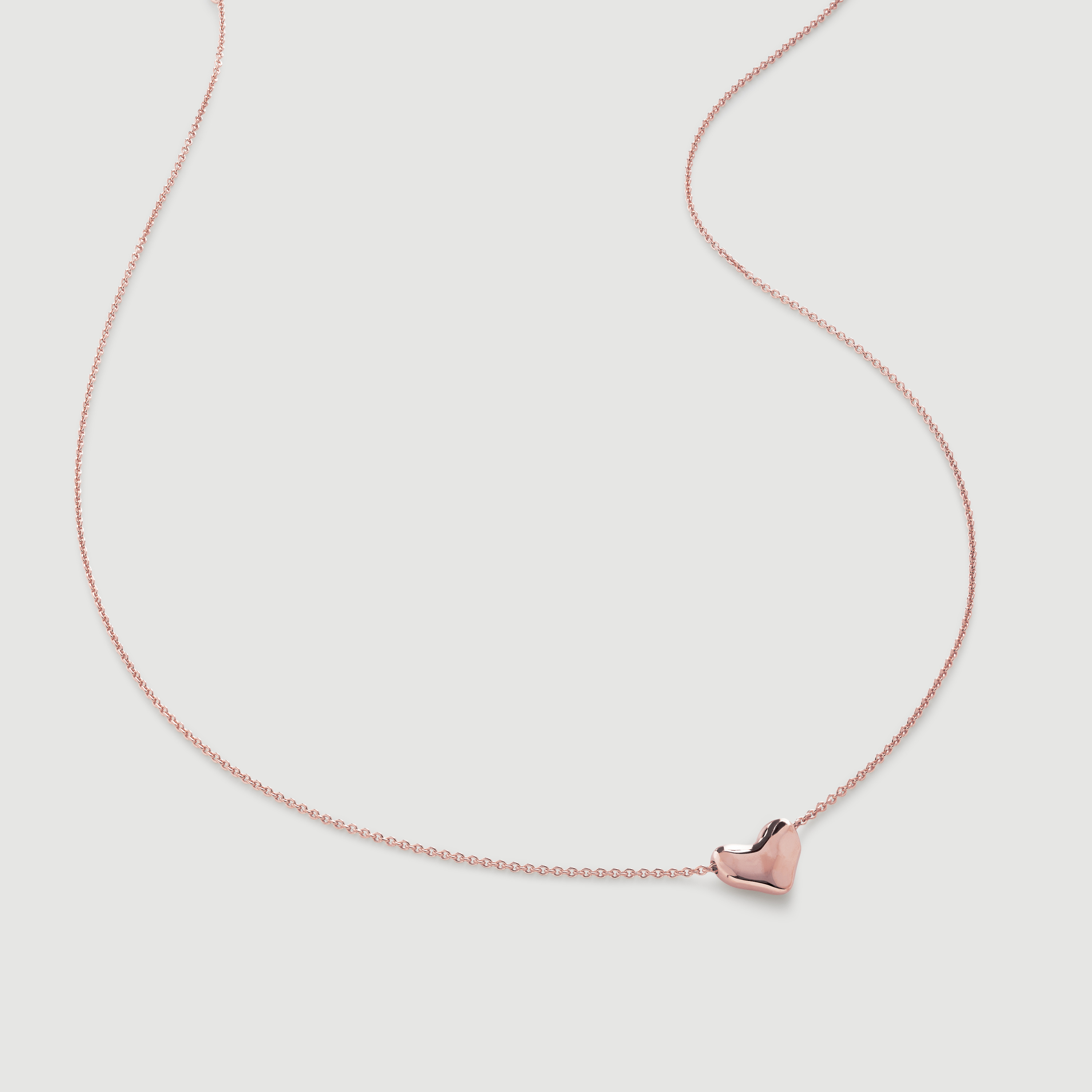 Heart Chain Necklace in 18k Rose Gold Vermeil On Sterling Silver