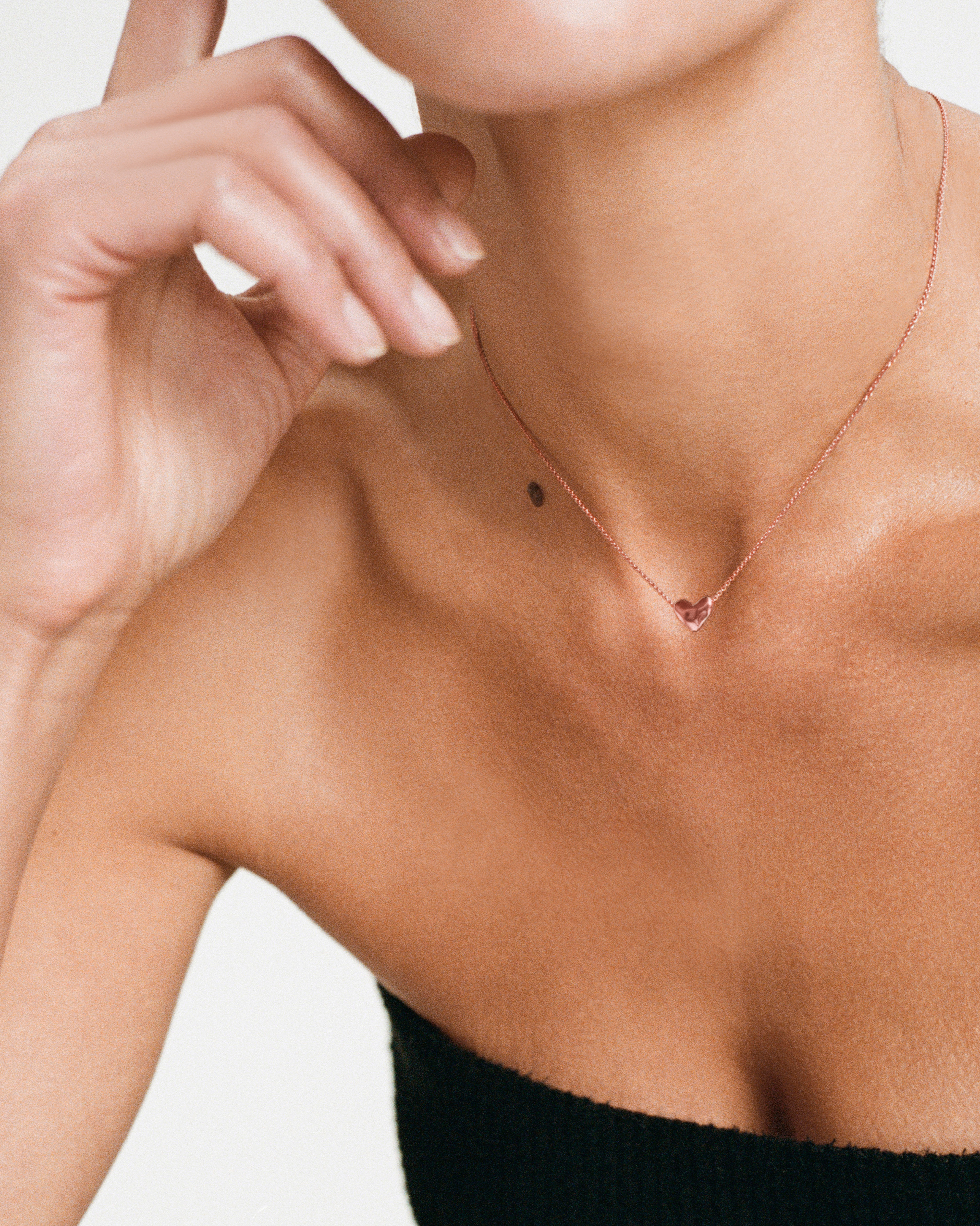 Heart Chain Necklace in 18k Rose Gold Vermeil On Sterling Silver