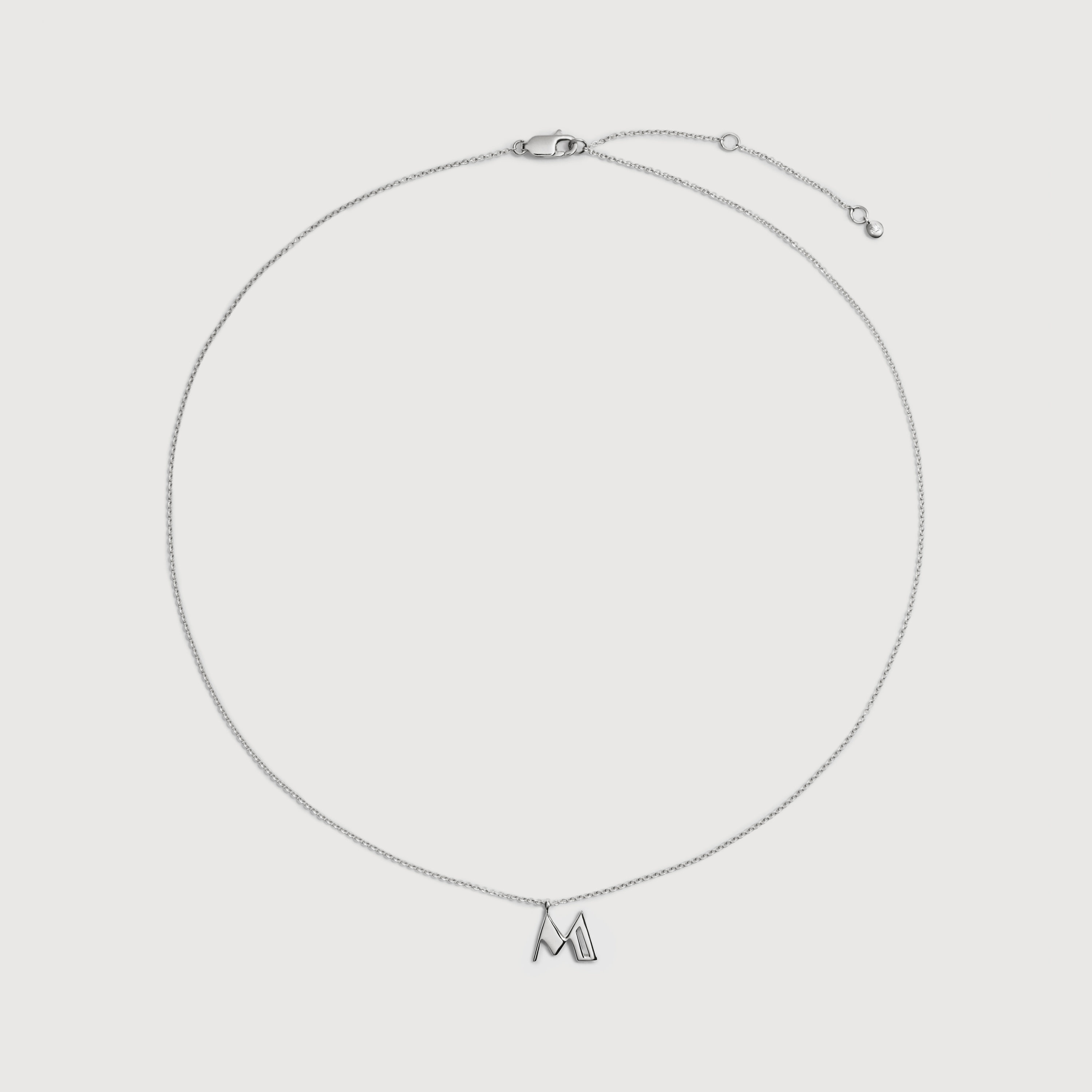 Initial M Chain Necklace in Sterling Silver | Jewellery by Monica