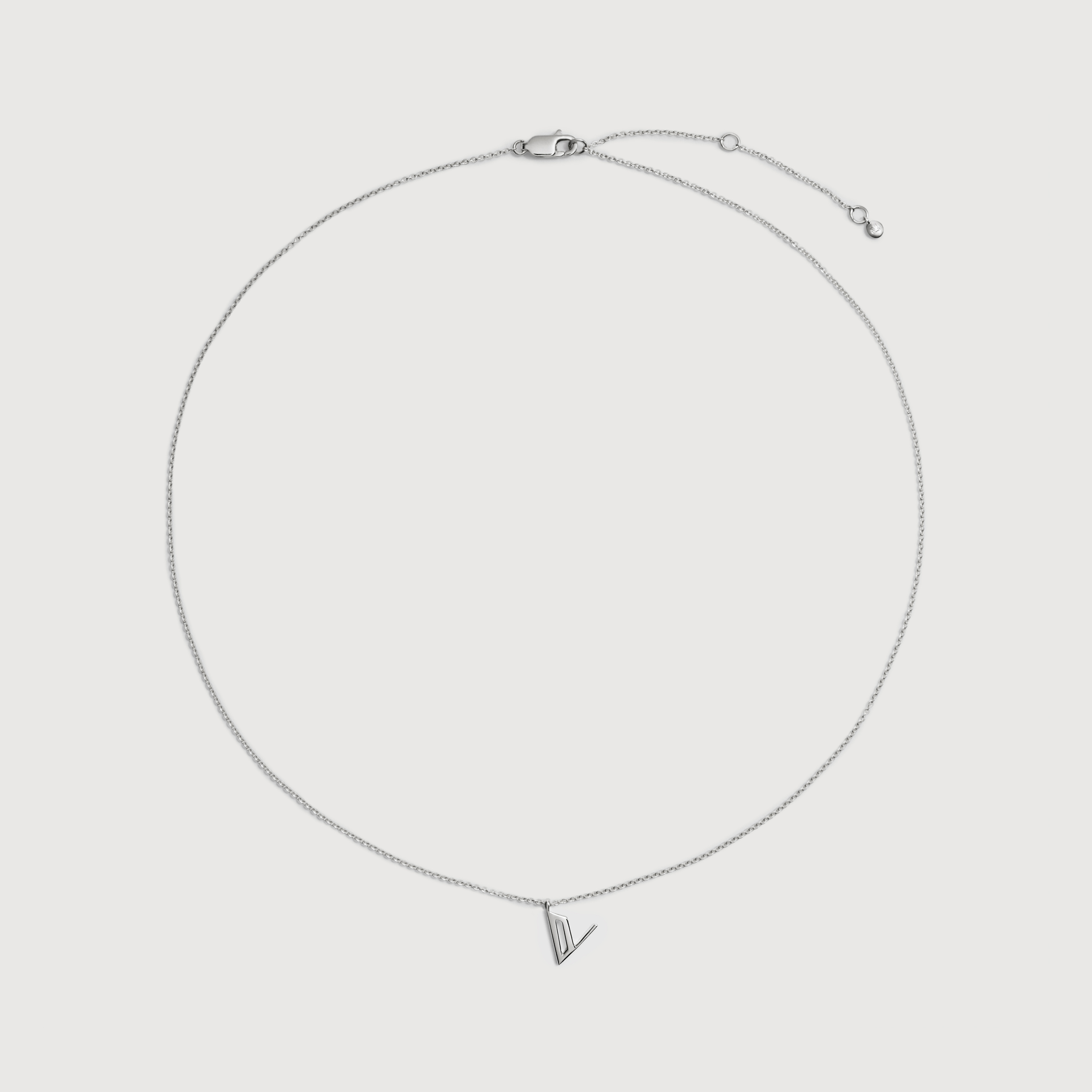 Initial V Chain Necklace in Sterling Silver | Jewellery by Monica 