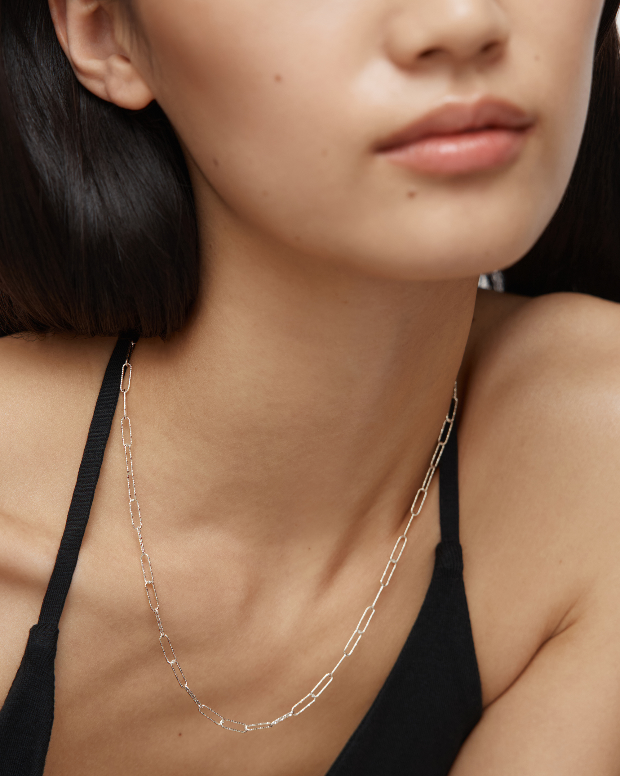 Alta Textured Chain Charm Necklace in Sterling Silver | Jewellery