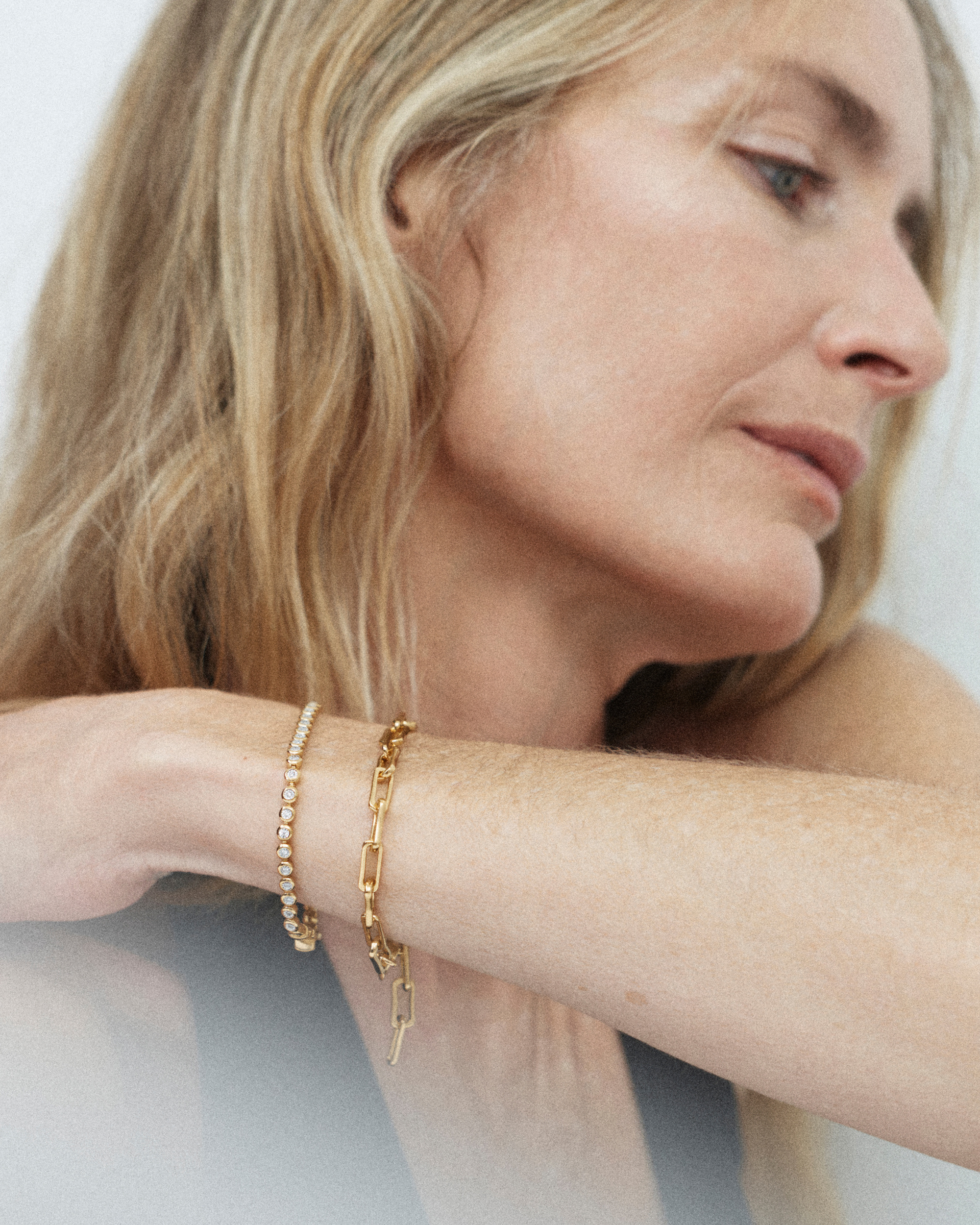 Round Diamond Tennis Bracelet in 18k Gold Vermeil on Sterling
