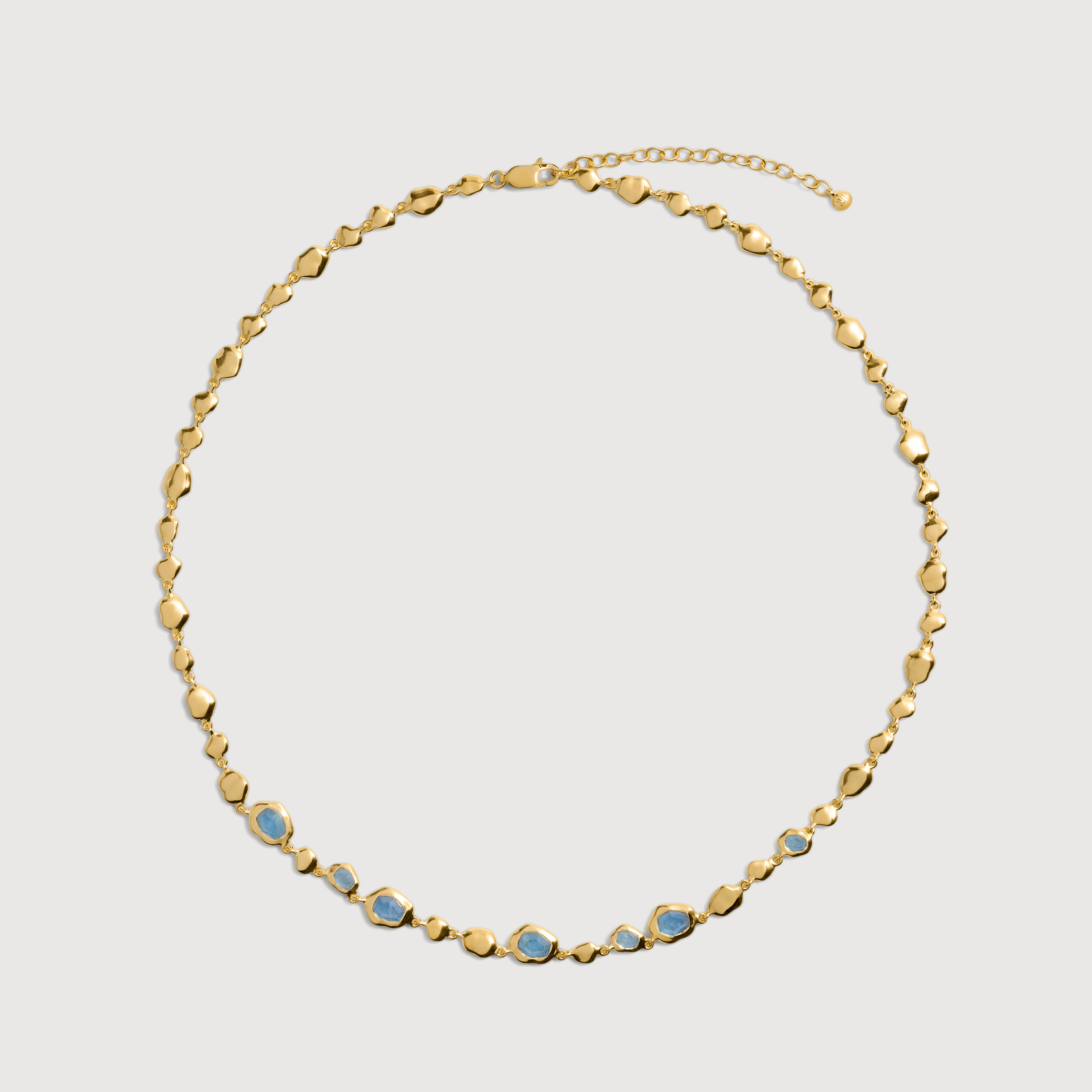 Odyssey Gemstone Pebbled Necklace in 18k Gold Vermeil on Sterling 