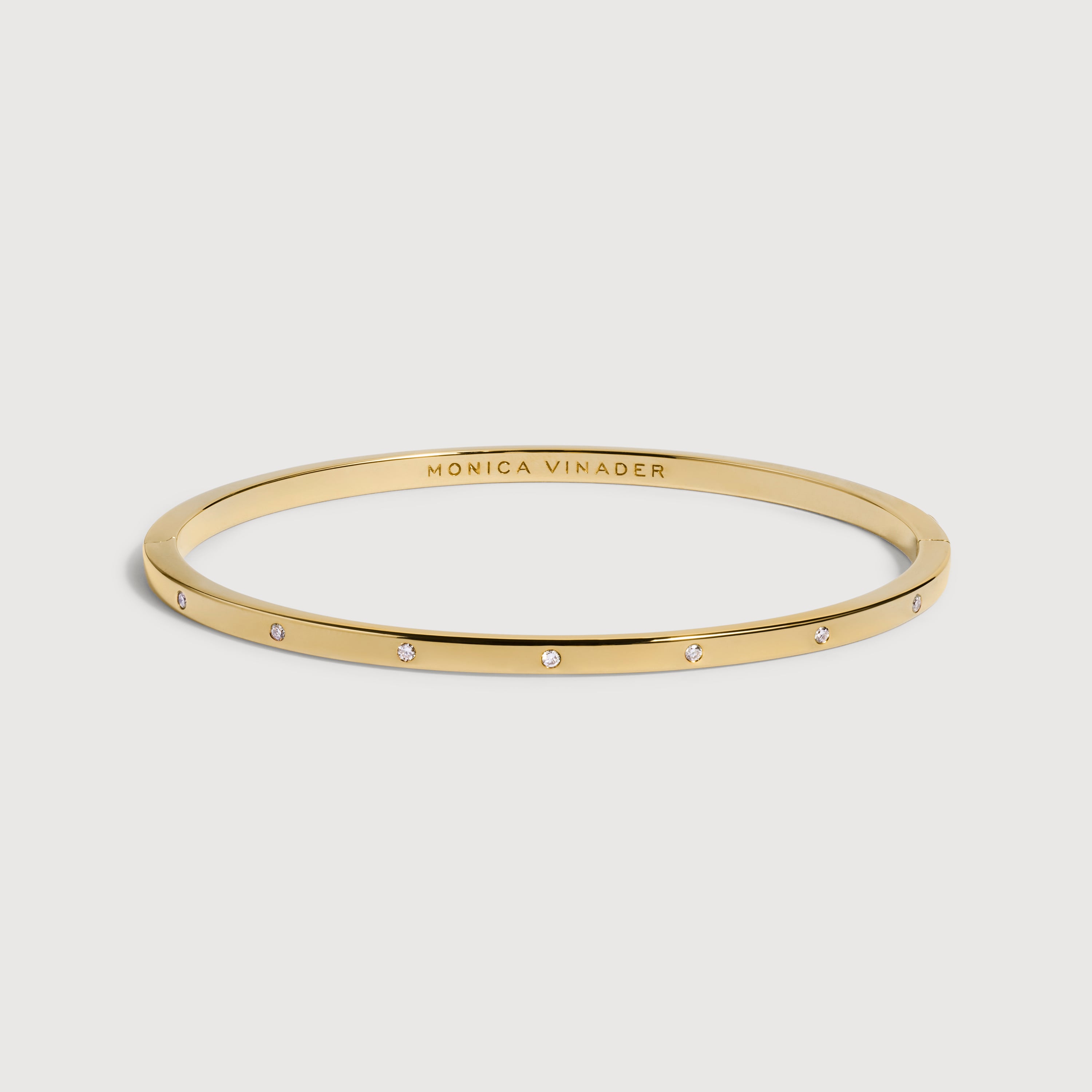 Essential Diamond Station Bangle in 18k Gold Vermeil on Sterling