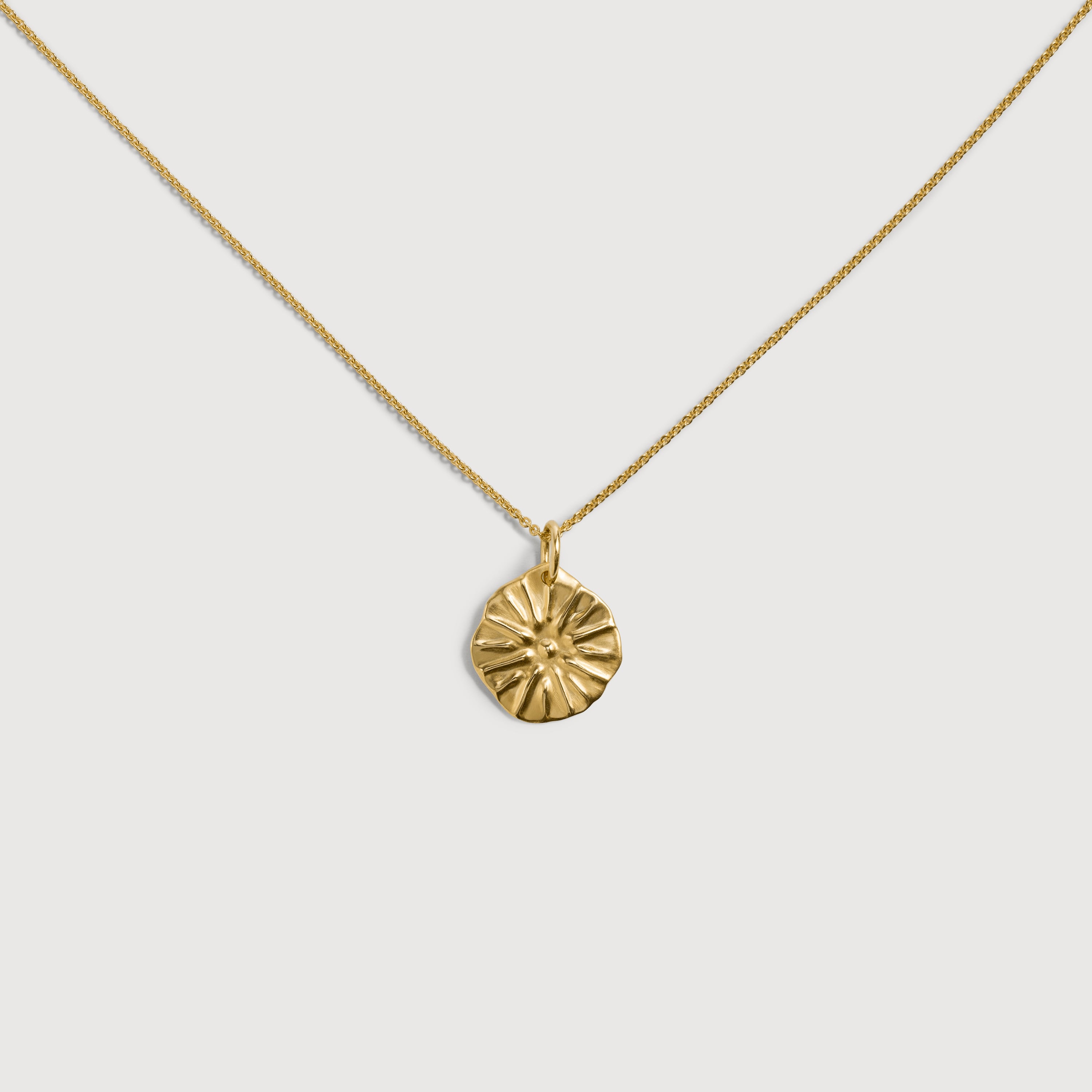 Ladylike 2-Sided Crest Pendant Watch Gold Sunburst Swiss Made on 26\