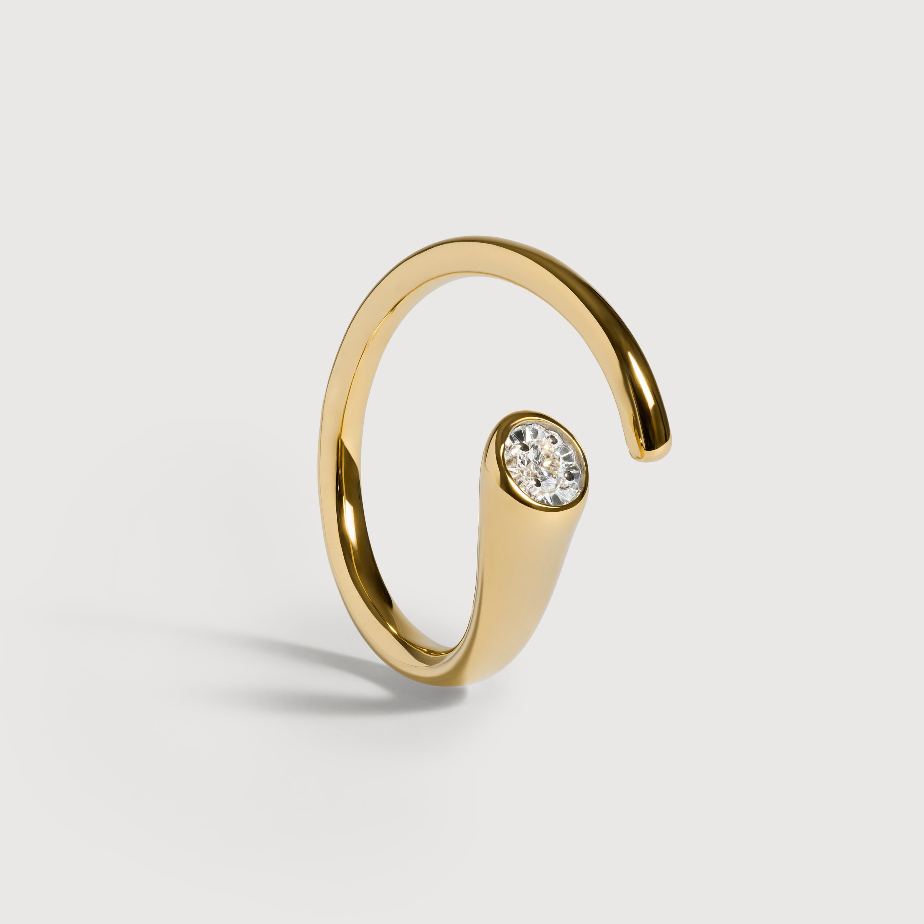 Lab Grown Diamond Solitaire Wrap Ring in 18k Gold Vermeil on