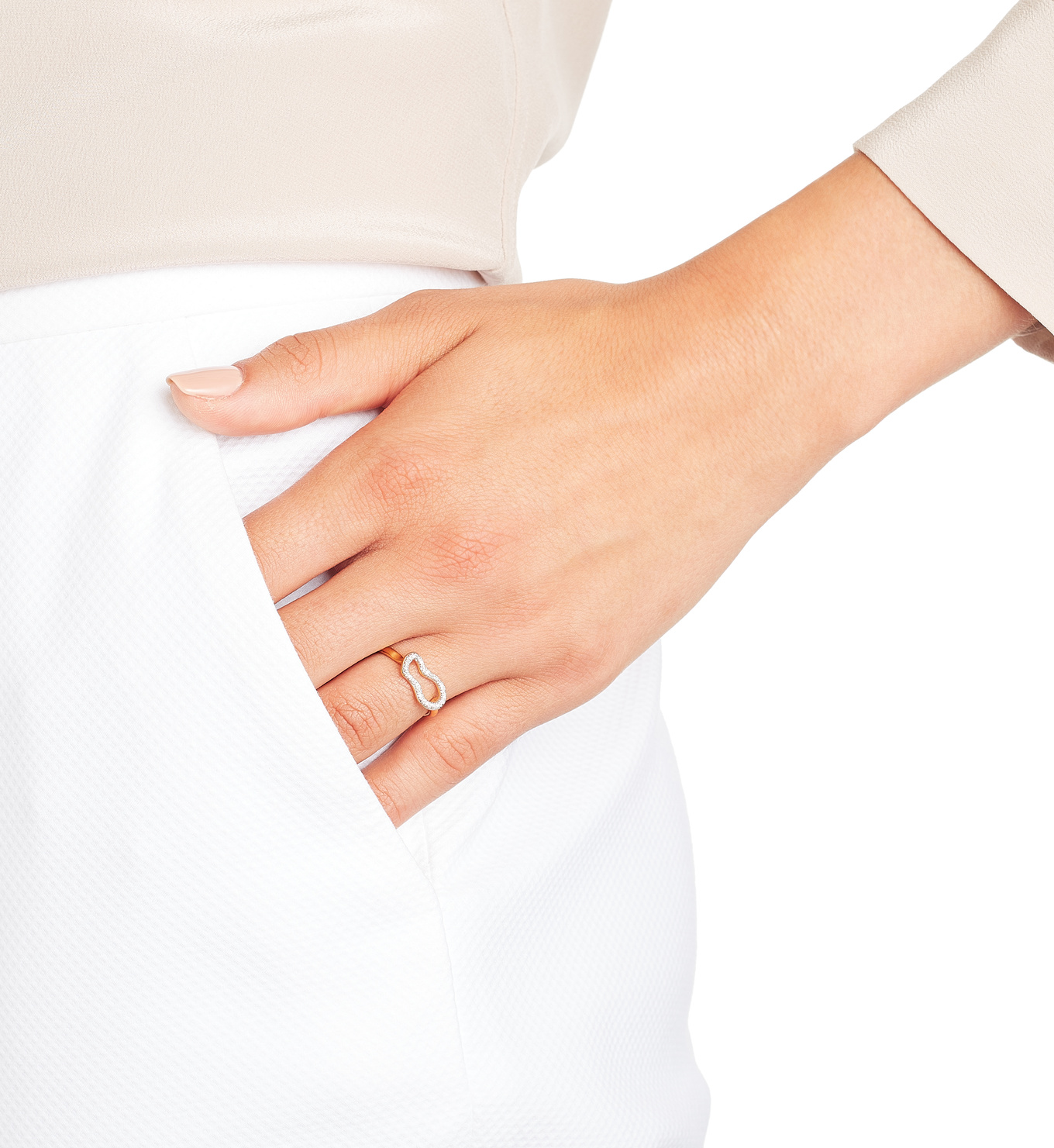 Riva Mini Pod Ring in 18ct Gold Vermeil on Sterling Silver and Diamond