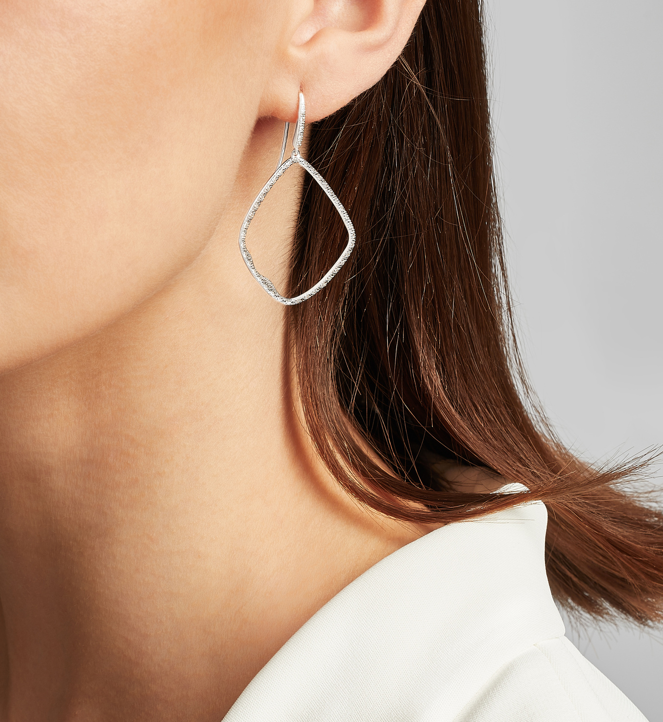 Riva Large Hoop Cocktail Diamond Earrings in Sterling Silver and