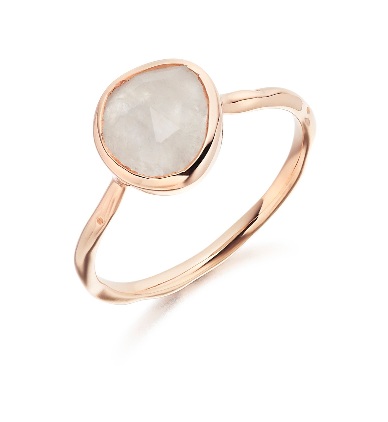 Siren Stacking Ring in 18ct Rose Gold Vermeil on Sterling Silver and Moonstone Jewellery by