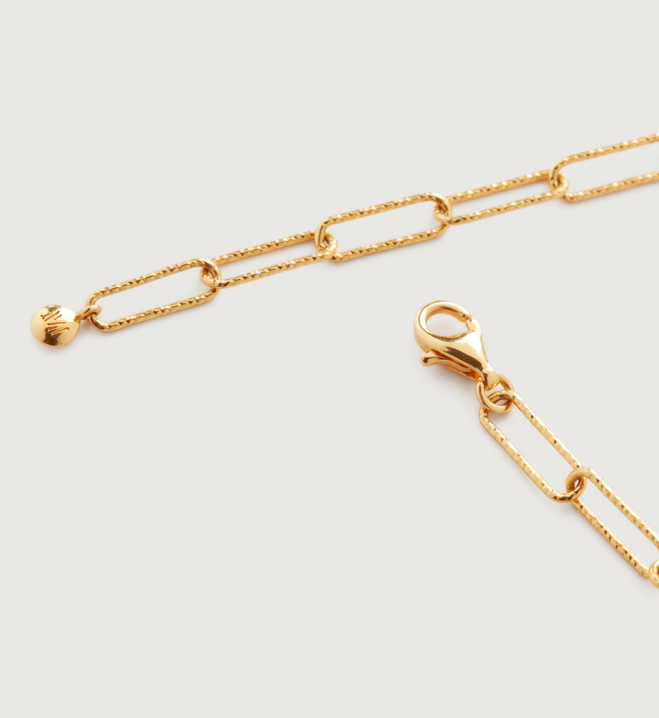 Alta Textured Chain Necklace Adjustable 46cm/18' in 18k Gold Vermeil on Sterling Silver