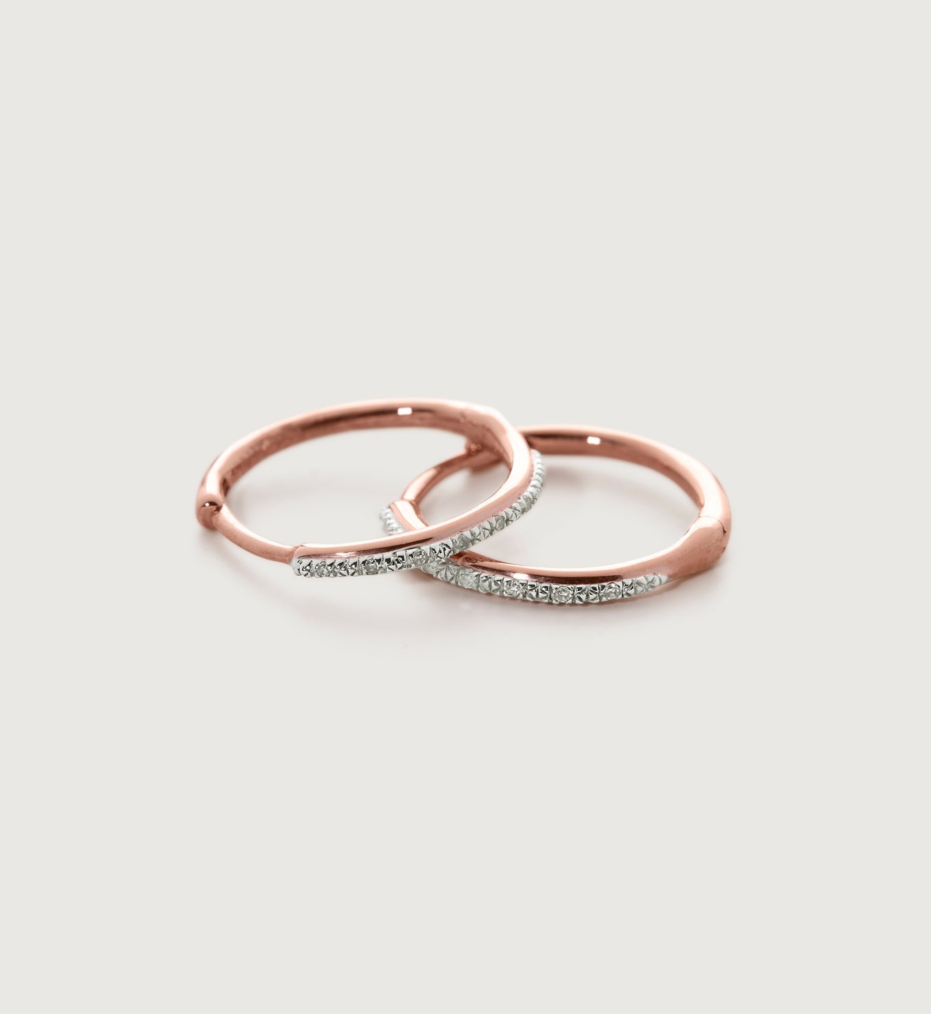 Riva Diamond Small Hoop Earrings in 18ct Rose Gold Vermeil On Sterling