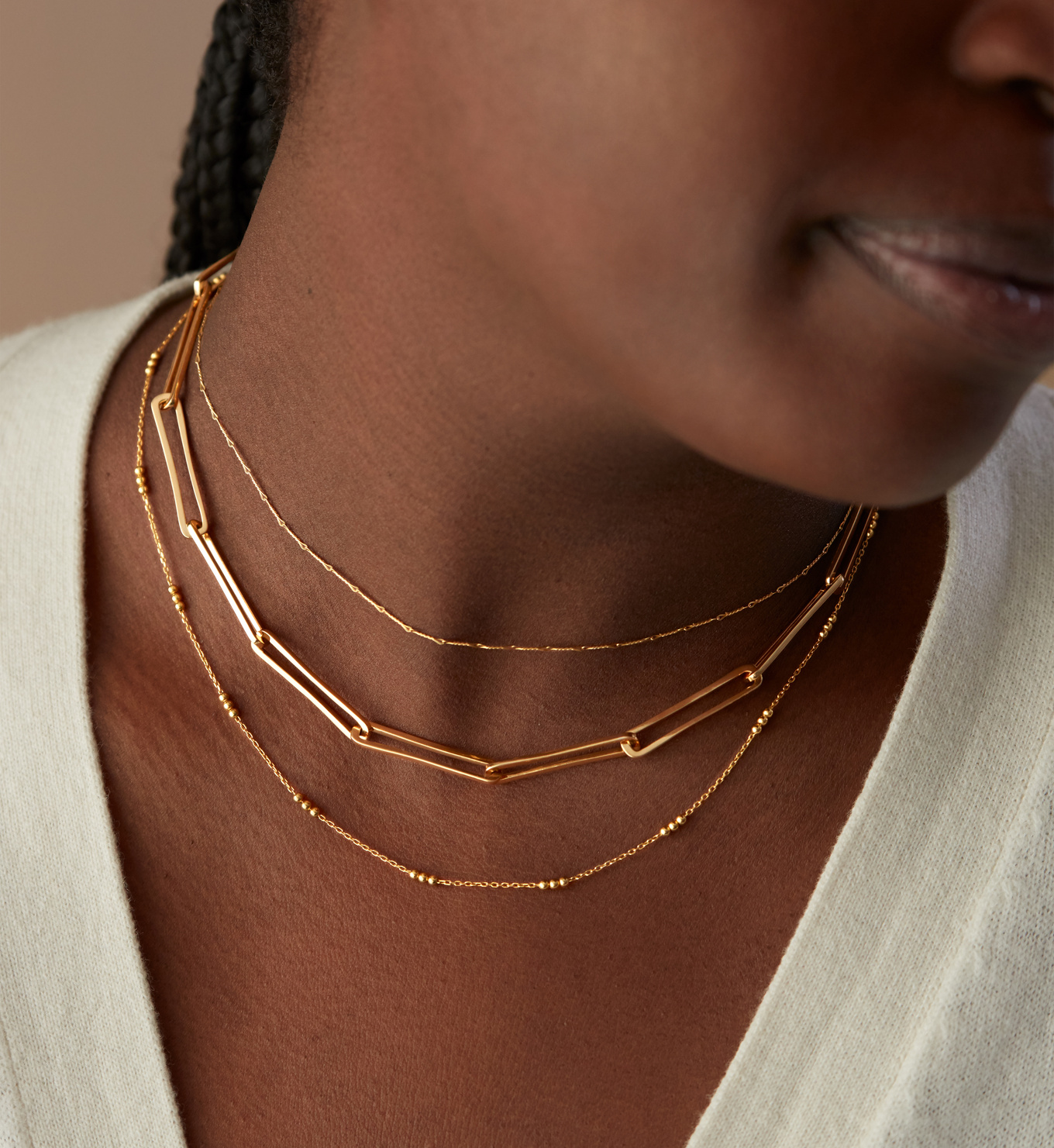 Fine Twist Choker Necklace Adjustable 38-43/15-17' in 18ct Gold Vermeil on Sterling Silver 