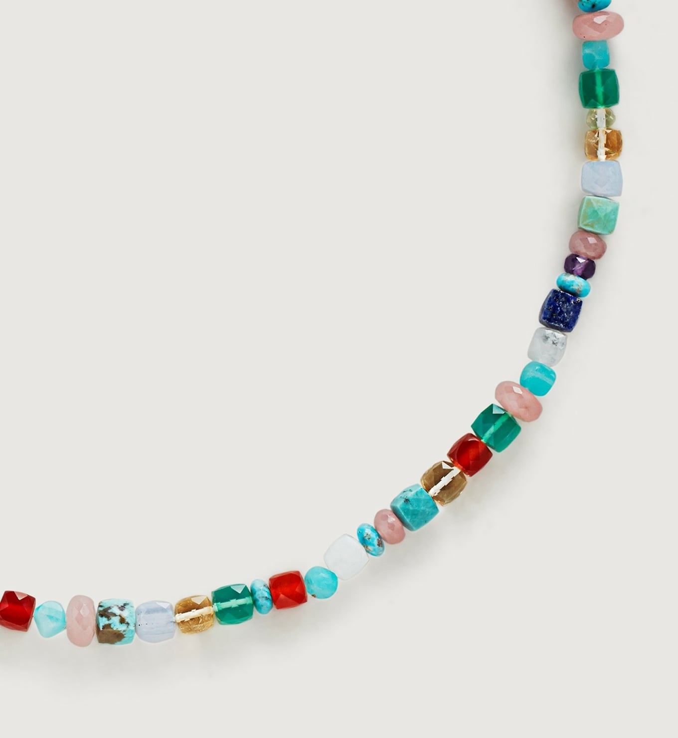 Gem Treasures 18k Vermeil Choice Of Gem Crystal Charm Beaded Necklace