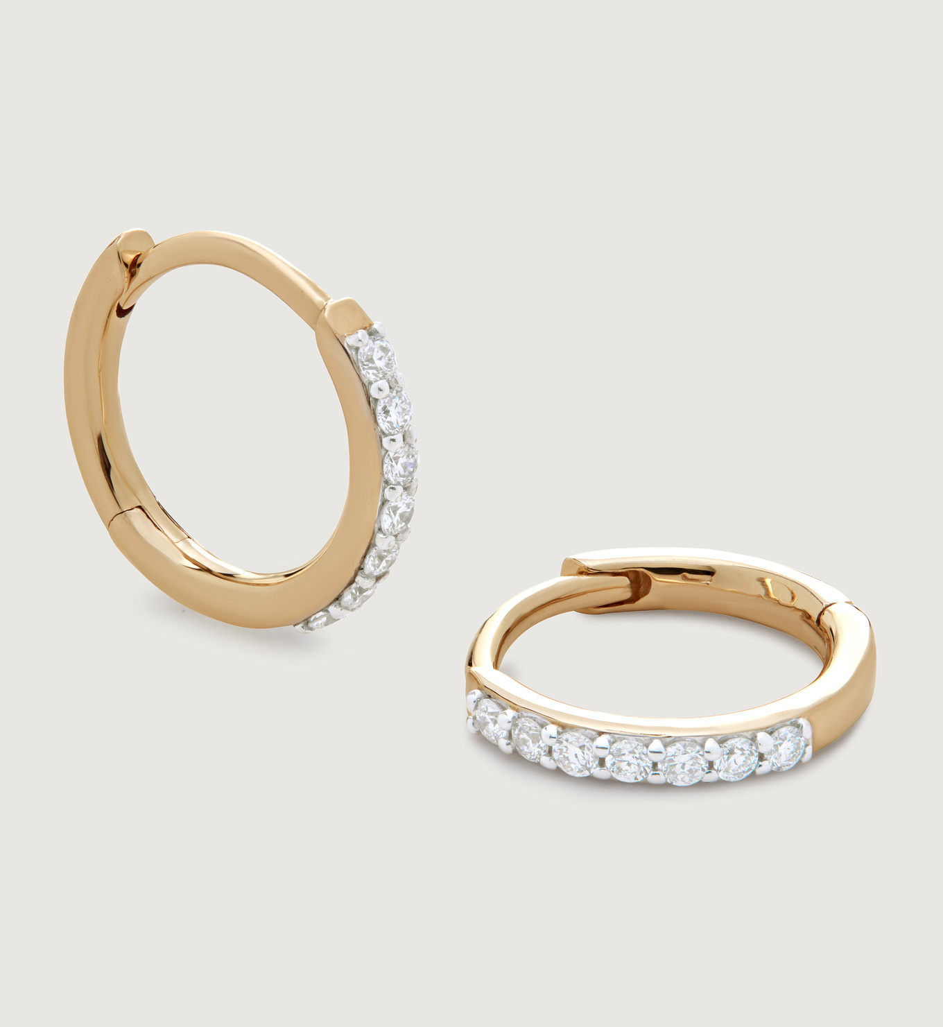 Lab Grown Diamond Huggie Earrings in 14k Solid Gold and Lab Grown