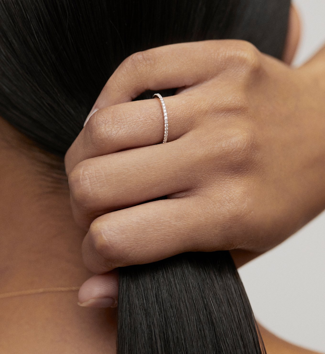 Lab Grown Diamond Eternity Ring in 14k Solid Gold and Lab Grown Diamond