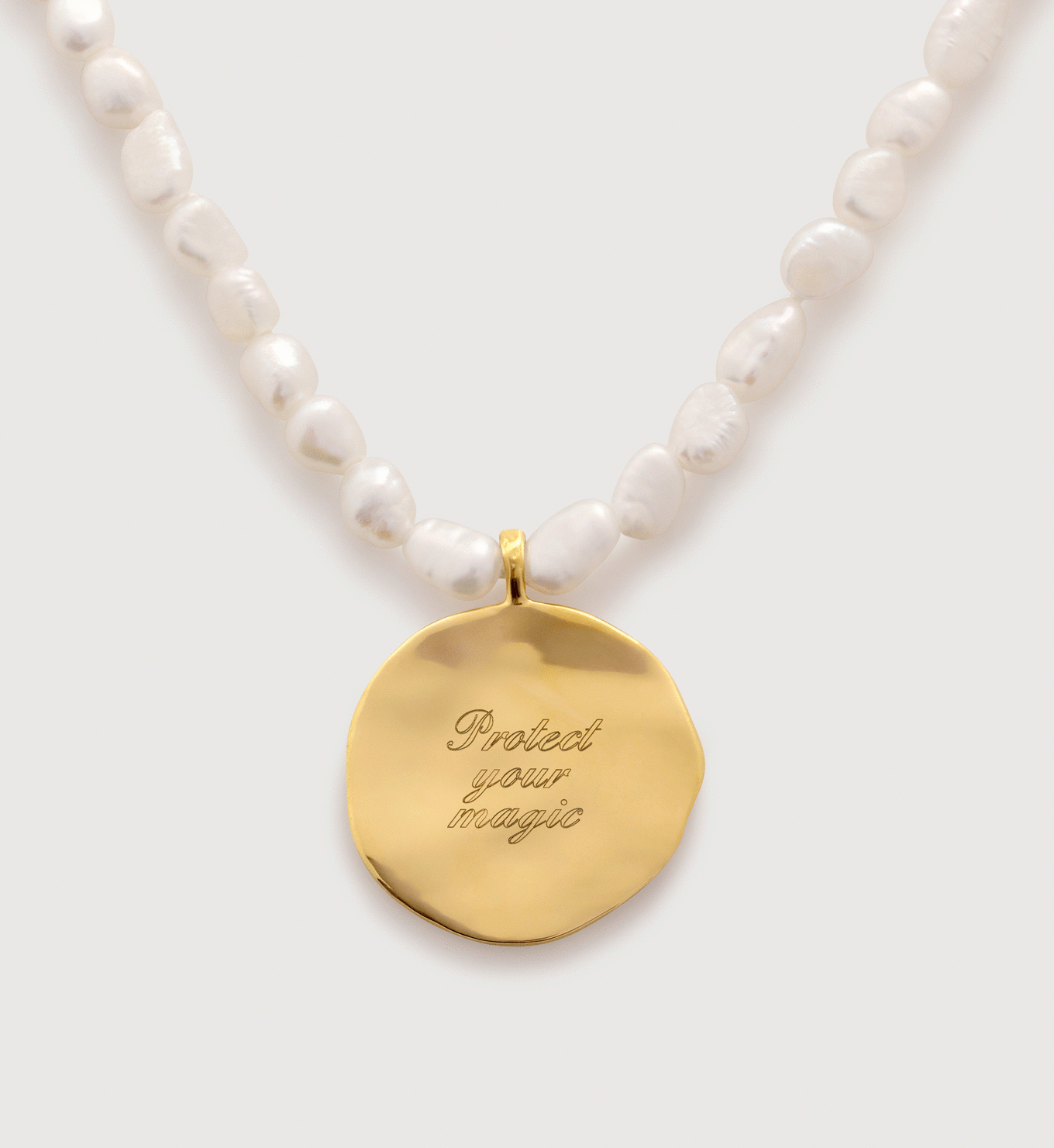 JaruJaru Collana Con Ciondolo Cuore In Pietra Verde E Micro Perle Keshi - Placcato Oro 18k