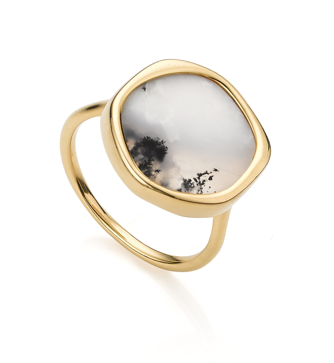 Atlantis Gem Ring in 18ct Gold Vermeil On Sterling Silver and Dendritic ...