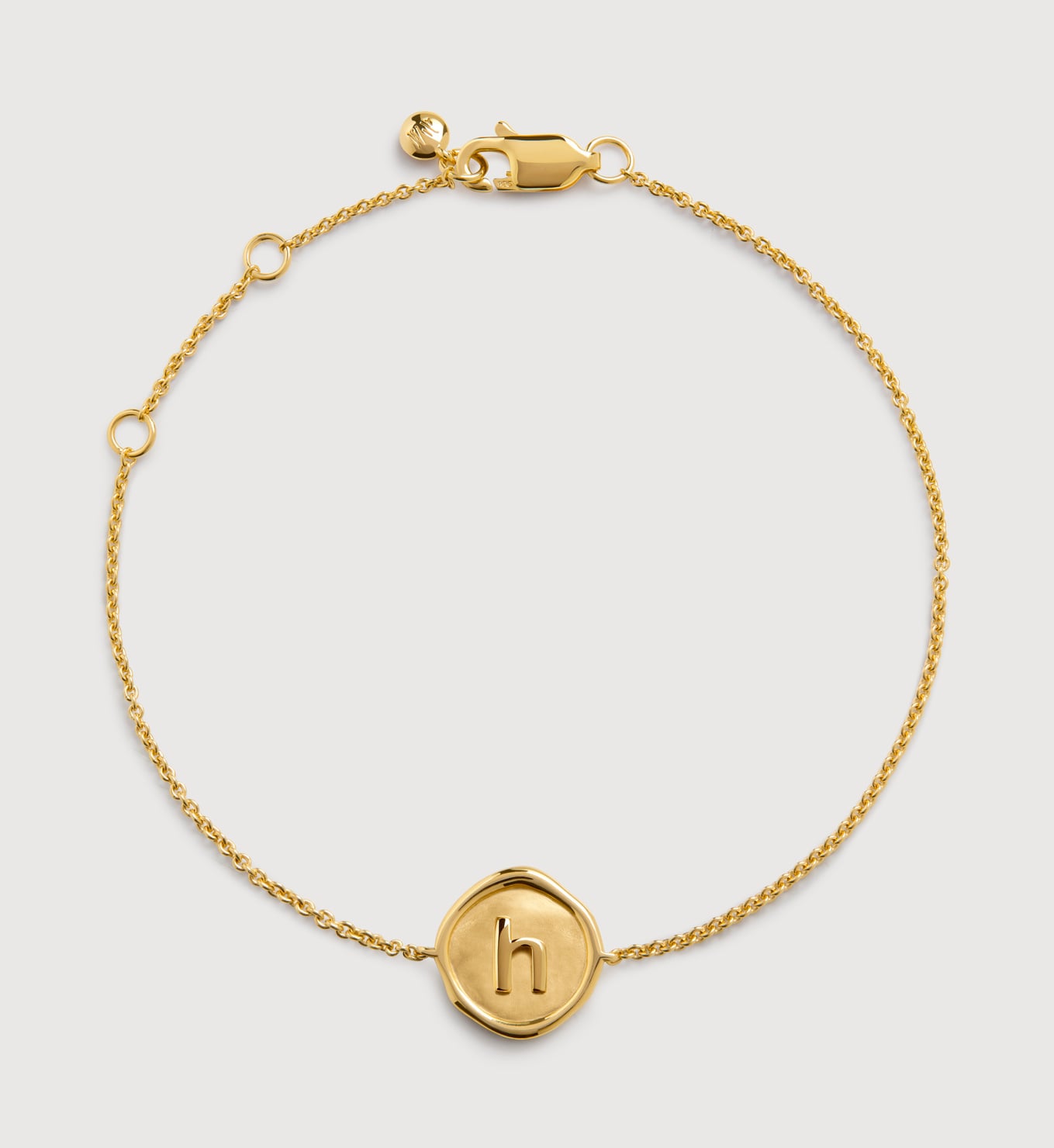 Monica Vinader Logo Initial H Stamp Chain Bracelet
