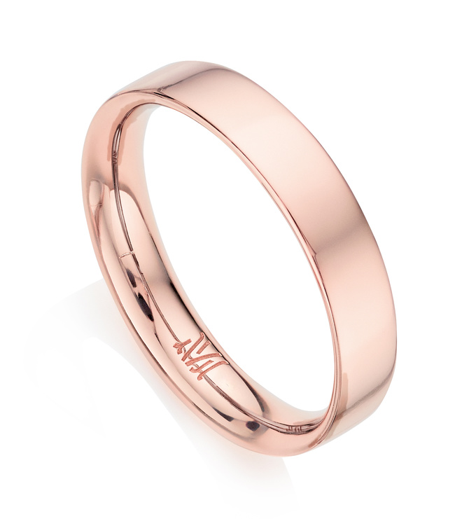 Rose Gold Vermeil Fiji Band Stacking Ring - Monica Vinader