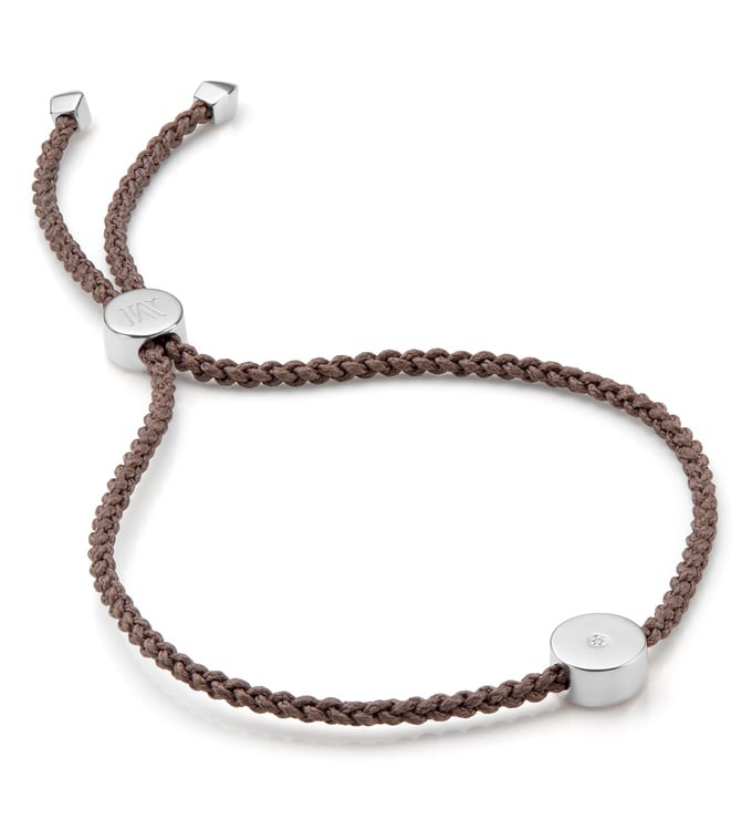 Sterling Silver Linear Solo Friendship Diamond Bracelet - Diamond - Monica Vinader