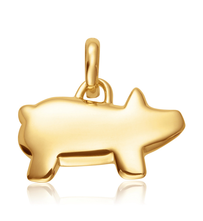 Gold Vermeil Chinese Zodiac Bessie The Pig Pendant Charm - Monica Vinader