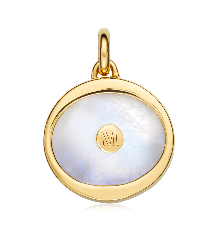 Atlantis Evil Eye Pendant Charm in 18ct Gold Vermeil on Sterling Silver and Moonstone Jewellery by Monica Vinader