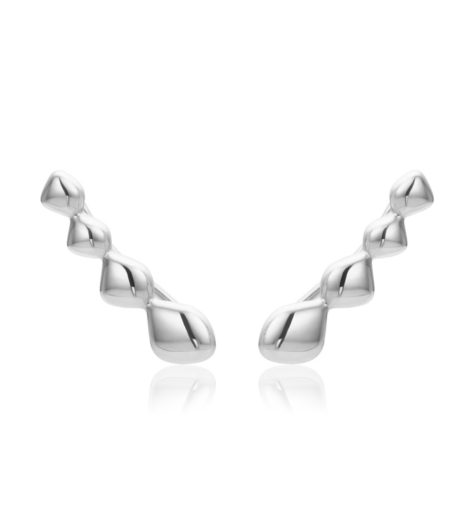 Sterling Silver Nura Teardrop Climber Earrings - Monica Vinader