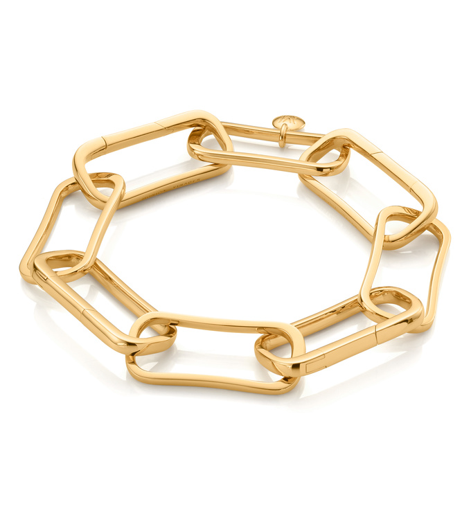 Alta Capture Large Link Charm Bracelet In 18ct Gold Vermeil On Sterling Silver Jewellery By Monica Vinader - Monica Vinader Marie Mini Pendant Charm Necklace Set