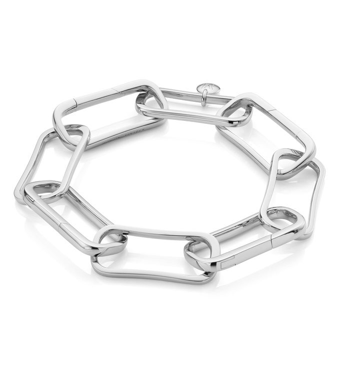 【MONICA VINADER】シルバー Alta Capture ブレスレット Alta Capture Mini Link Charm Bracelet in Sterling Silver