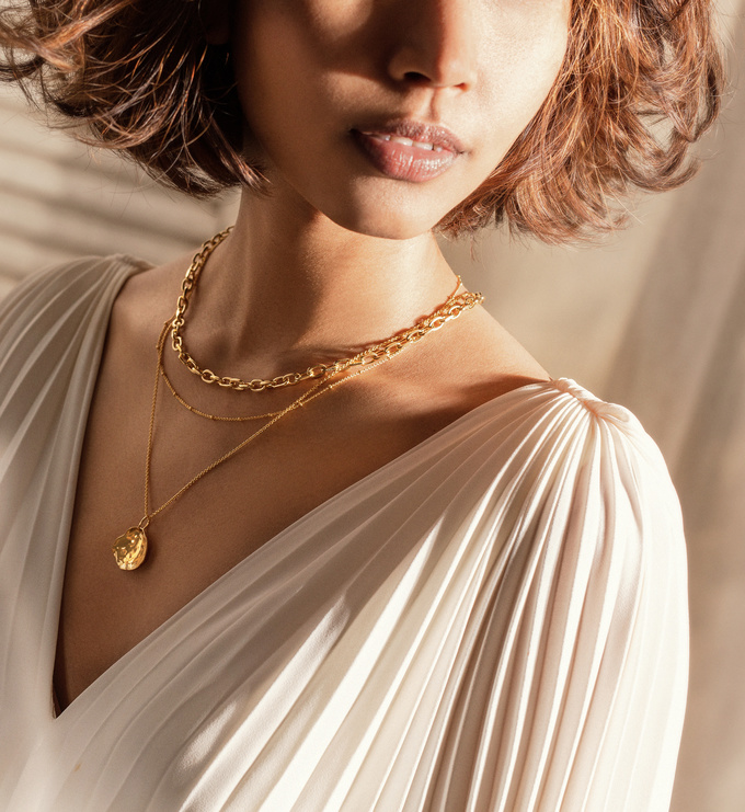 Fine Beaded 16 18 Chain In 18ct Gold Vermeil On Sterling Silver Jewellery By Monica Vinader - Beaded Necklace With Pendant
