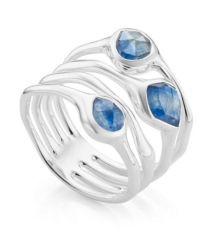 Sterling Silver Siren Cluster Cocktail Ring - Kyanite - Monica Vinader