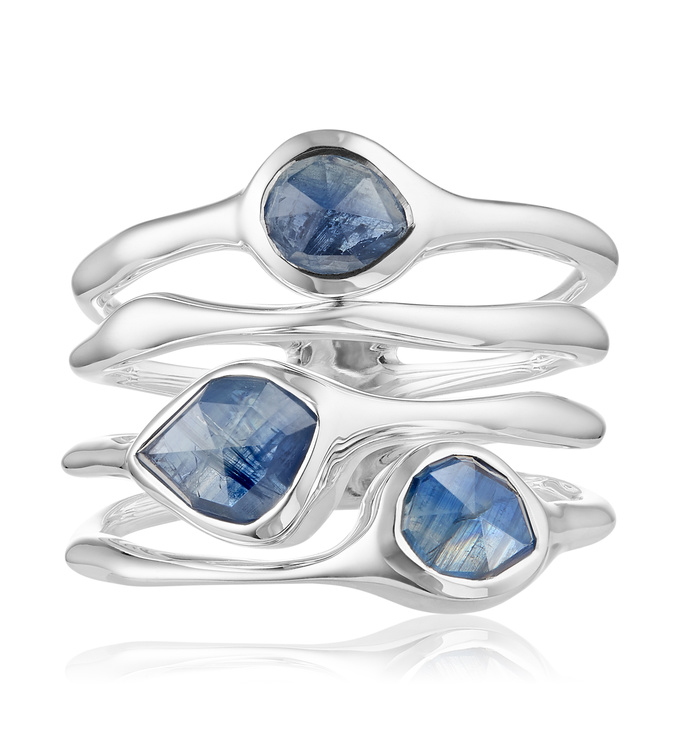 Siren Cluster Cocktail Ring in Sterling Silver and Kyanite
