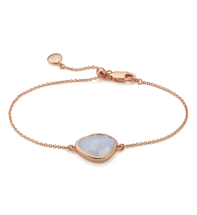 Rose Gold Vermeil Siren Nugget Bracelet - Blue Lace Agate - Monica Vinader