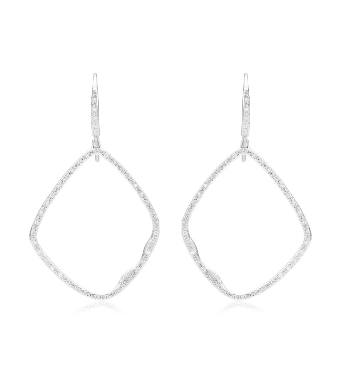 Sterling Silver Riva Large Hoop Cocktail Diamond Earrings - Diamond - Monica Vinader