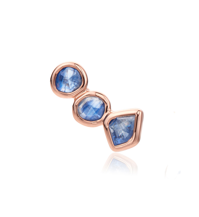 Rose Gold Vermeil Siren Single Climber Earring - Kyanite - Monica Vinader