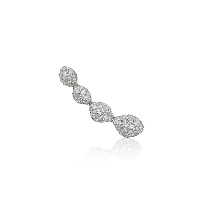 Rose Gold Vermeil Nura Teardrop Climber Diamond Single Earring - Diamond - Monica Vinader