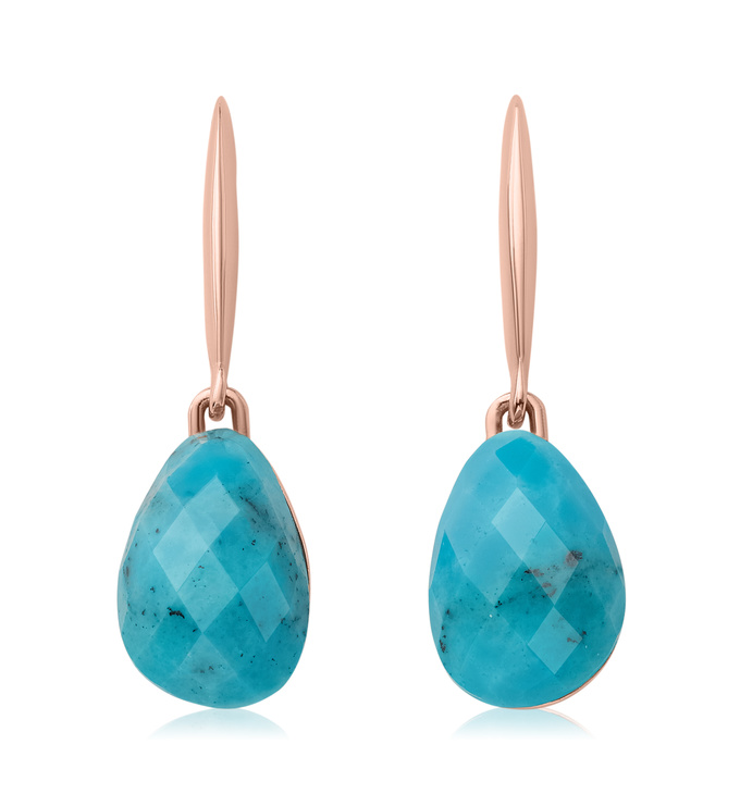 Rose Gold Vermeil Nura Small Teardrop Earrings - LIMITED EDITION - Turquoise - Monica Vinader