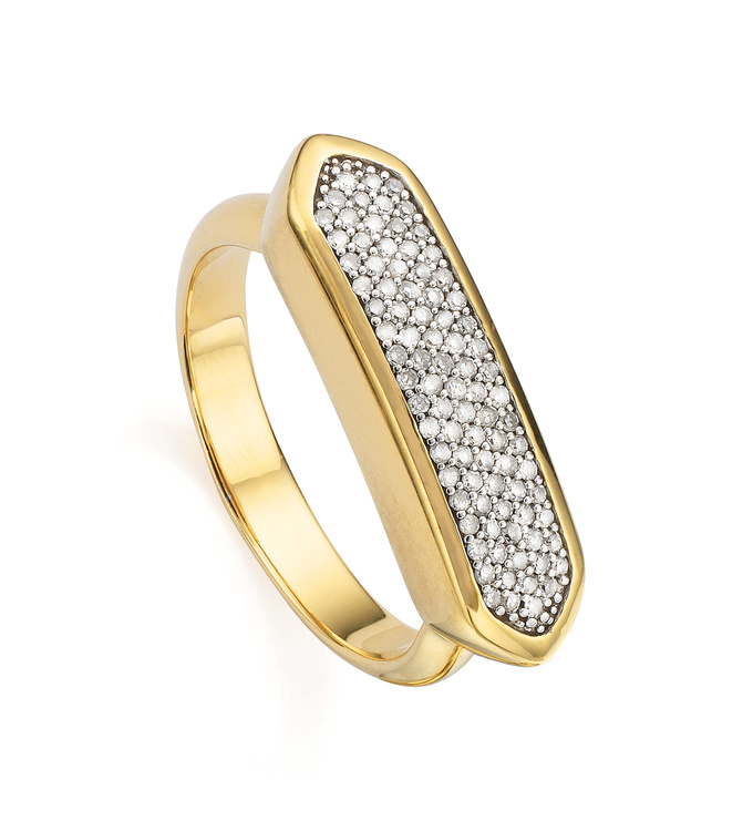 Gold Vermeil Baja Diamond Ring - Diamond - Monica Vinader