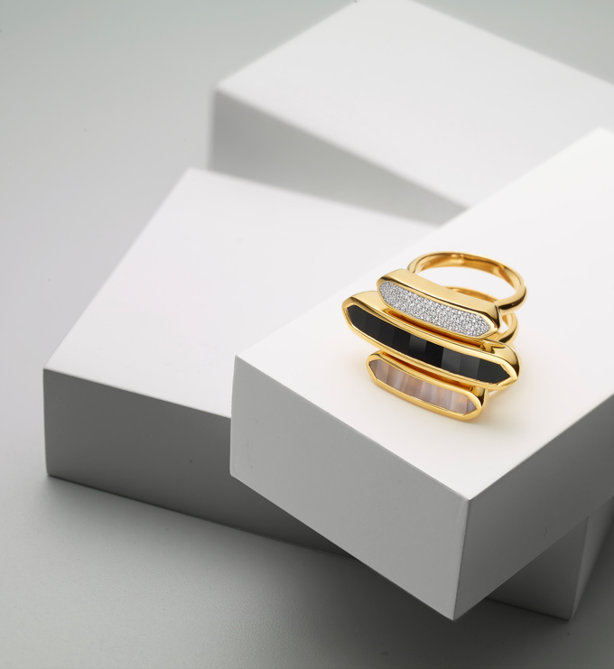 Baja Diamond Ring in 18ct Gold Vermeil On Sterling Silver and Diamond Jewellery by Monica Vinader