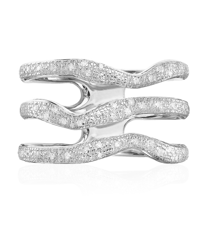Riva Wave Triple band ring Front