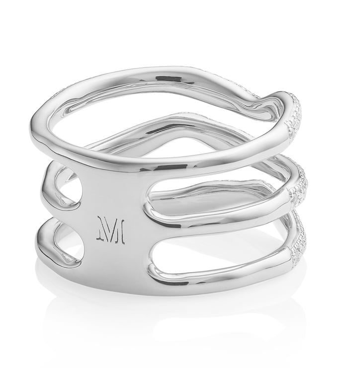 Riva Wave Triple band ring Back