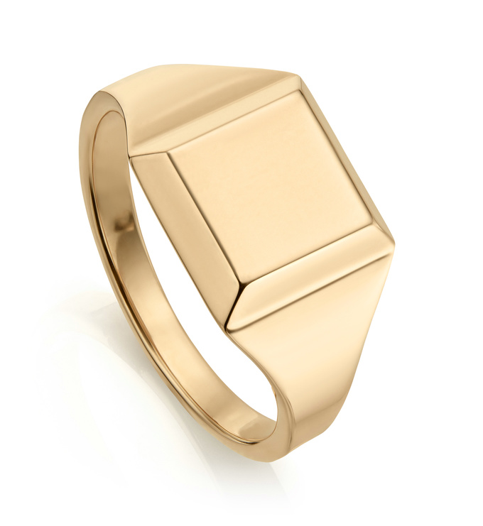 Signature Signet Ring In 18ct Gold Vermeil On Sterling Silver Jewellery By Monica Vinader - Monica Vinader Marie Mini Pendant Charm Necklace Set