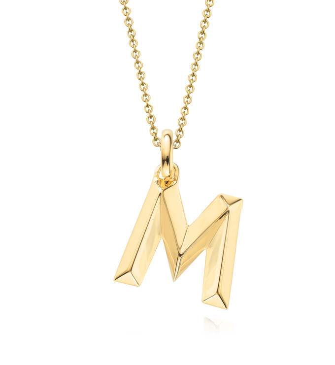 m alphabet pendant