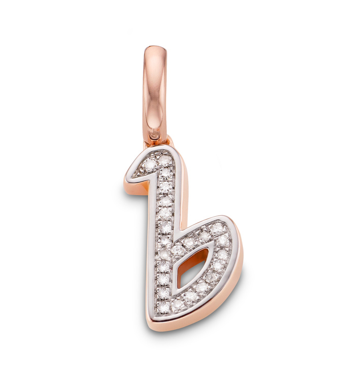 Rose Gold Vermeil Alphabet Pendant B
