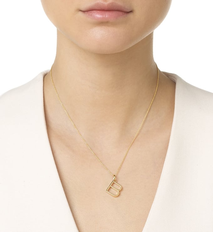 Gold Vermeil Alphabet Pendant B Chain