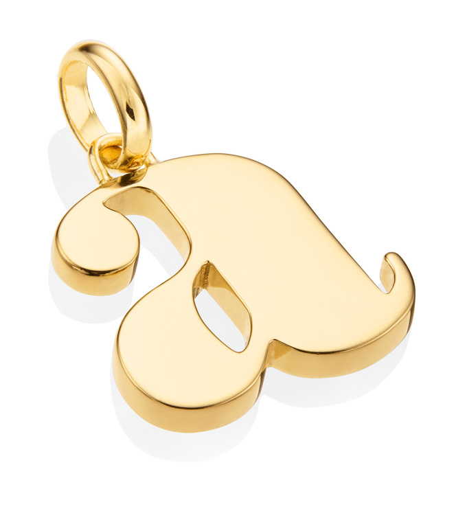 Gold Vermeil Alphabet Pendant A 2