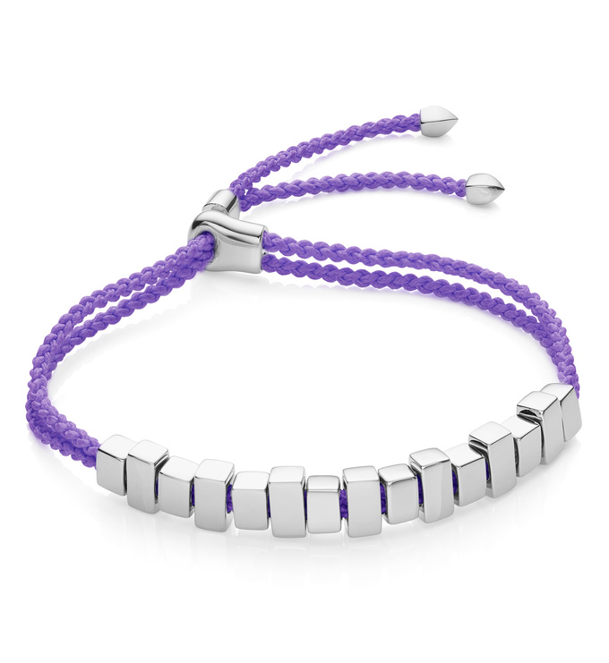 Linear Ingot Bracelet in Sterling Silver - Lavender Purple