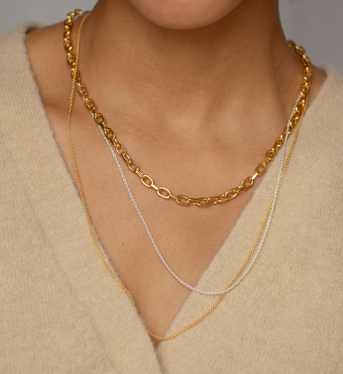 Fine Chain Necklace Adjustable 61cm/24' in Sterling Silver Jewellery