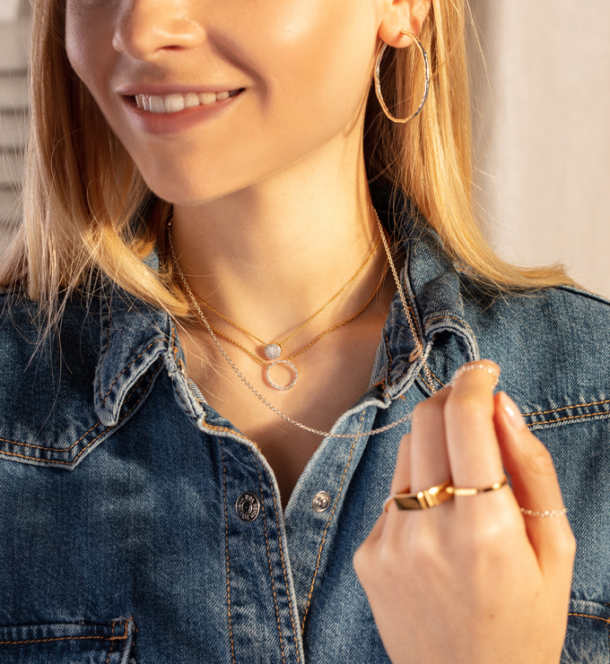 Monica Vinader Fiji Button Necklace 